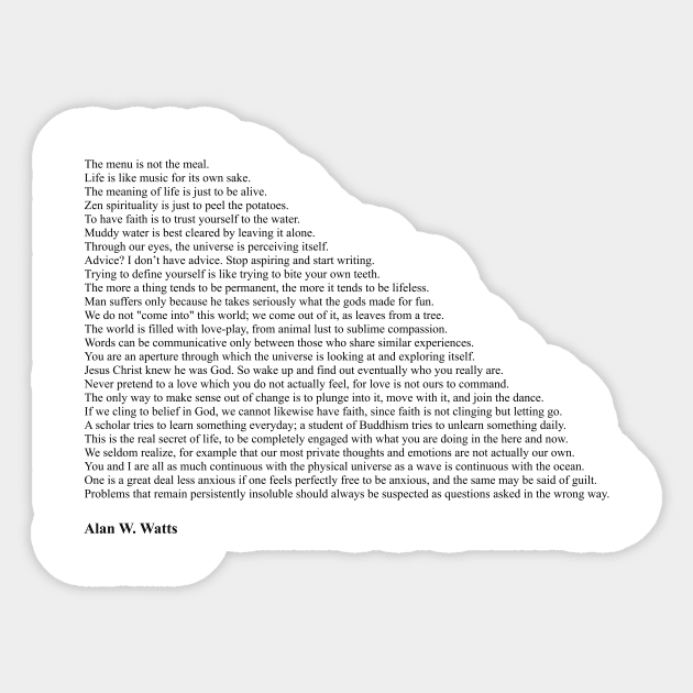 Alan W. Watts Quotes Sticker by qqqueiru